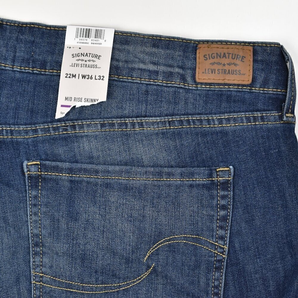 Levi's Mid Rise Skinny Jeans NEW 22 - Picture 6 of 7